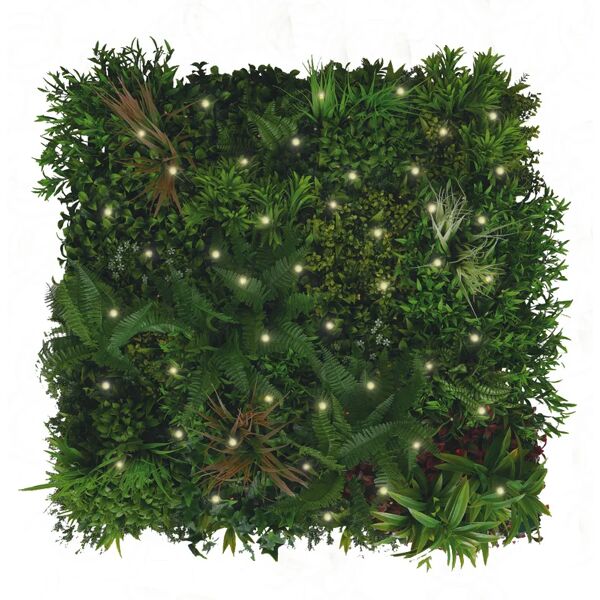 tenax parete verde artificiale jungle led in polietilene, verde h 1 m x l 1 m