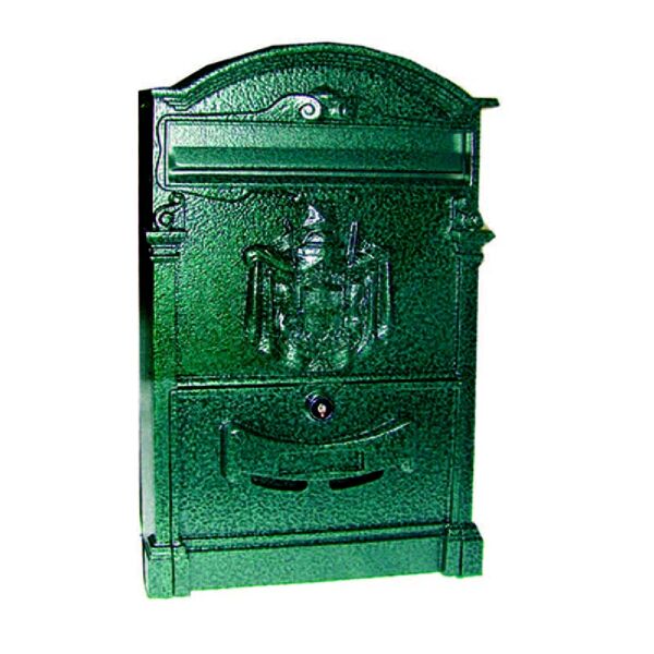no brand cassetta postale in alluminio per esterni residence verde - cm.25x9x41h. colore verde anticato