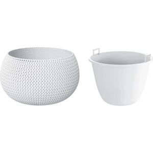 Prosperplast Vaso per piante e fiori Splofy  in polipropilene bianco H 11 cm Ø 15 cm