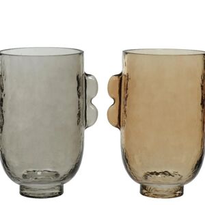 Decoris Vaso decorativo  VASO IN VETRO 2COL 28CM D17.3X28C in vetro grigio / argento e marrone e trasparente H 28 cm