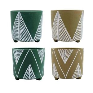 Leroy Merlin Vaso decorativo ANTASIACREMA/VERDE in resina verde H 16 cm