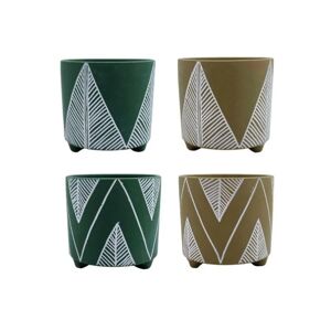 Leroy Merlin Vaso decorativo TRIANGOLI in resina verde H 13 cm