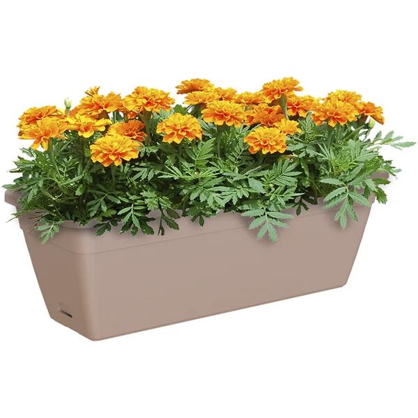 artevasi vaso da fiori con riserva d'acqua venezris60/g9, 11 lt tortora rettangolare l 59 x h 16.6 cm