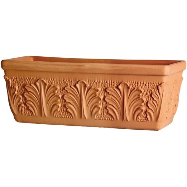 leroy merlin fioriera roma in terracotta terracotta h 19 cm l 42 x p 16.8 cm