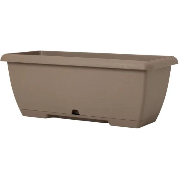 plastecnic fioriera terrae midi  in polipropilene beige h 21 cm l 65 x p 25 cm