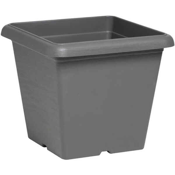 plastecnic vaso per piante e fiori quadro terrae  in polipropilene grigio h 25.5 cm l 30 x p 30 cm