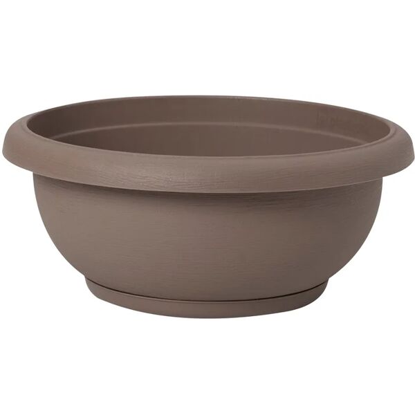 plastecnic vaso per piante e fiori ciotola terrae  in polipropilene beige h 16.3 cm Ø 40 cm