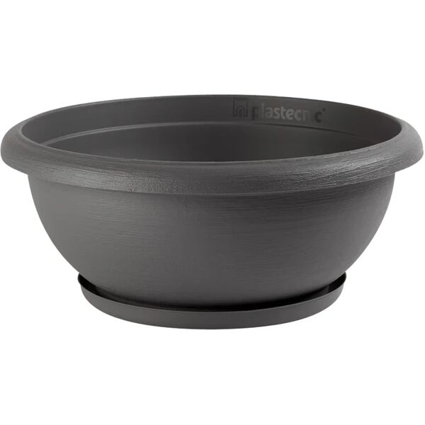 plastecnic vaso per piante e fiori ciotola terrae  in polipropilene grigio h 16.3 cm Ø 40 cm