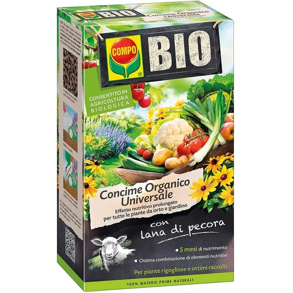 compo bio concime organico granulato  con lana di pecora 2 kg