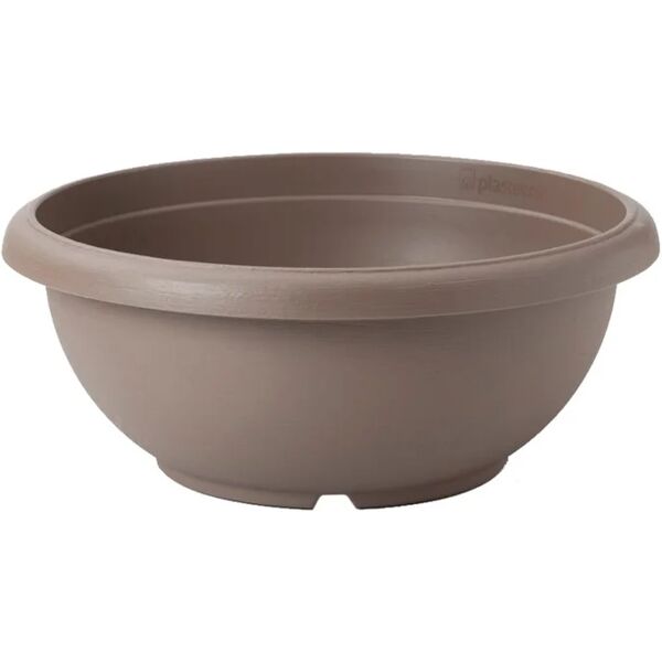 plastecnic vaso per piante e fiori ciotola terrae  in polipropilene beige h 22 cm Ø 60 cm