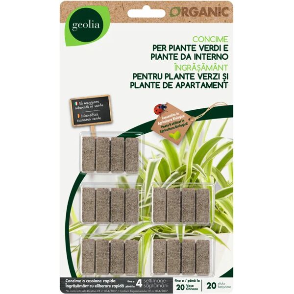 geolia concime bastoncini  organic 20 pz