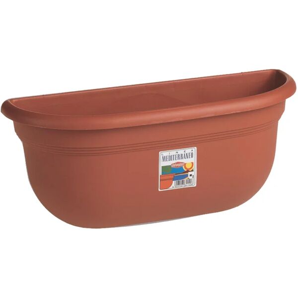 stefanplast vaso per piante e fiori mediterraneo  in polipropilene terracotta h 16 cm l 30 x p 15 cm