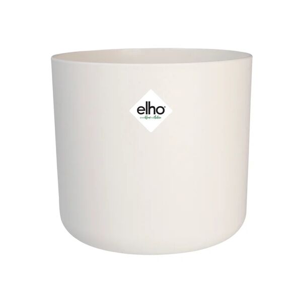 elho coprivaso per piante e fiori b.for soft round  in polipropilene bianco h 16.7 cm l 18.3 x p 16 cm Ø 18.3 cm