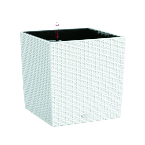 lechuza vaso cubico cottage  in polipropilene bianco h 50.0 x l 50.0 x p 50.0 cm