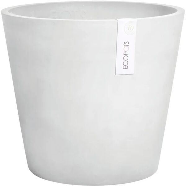 ecopots vaso per piante e fiori amsterdam  in resina bianco h 36 cm Ø 40 cm