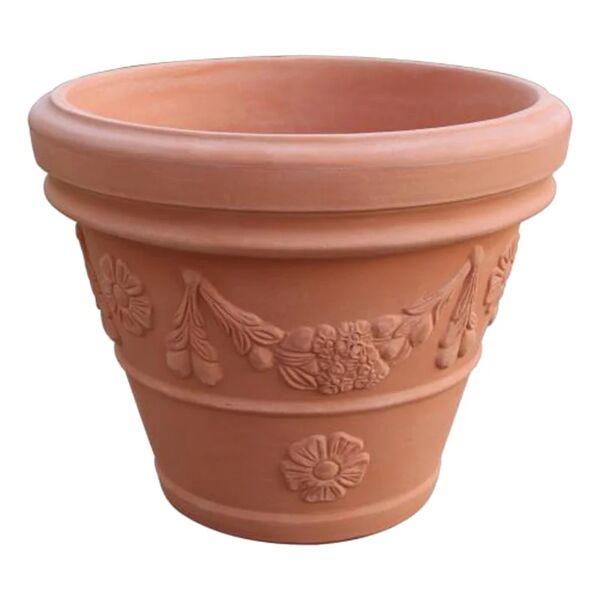 euro3plast vaso per piante e fiori festonato  in polietilene arancione e rame h 37 cm Ø 46 cm