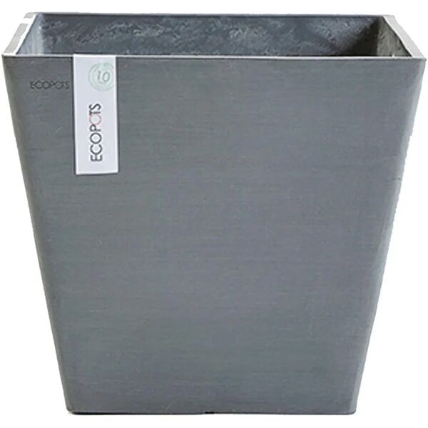 ecopots vaso per piante e fiori rotterdam  in resina grigio h 36 cm l 40 x p 40 cm