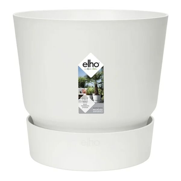 elho vaso da fiori con riserva d'acqua greenville bianco tondo l 29.5 x h 27.8 cm