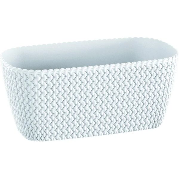 prosperplast vaso per piante e fiori splofy  in polipropilene bianco h 13 cm l 30 x p 16 cm