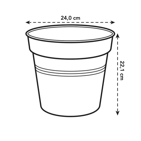 elho vaso per piante e fiori green basics growpot  in polipropilene verde h 22.1 cm l 24 x p 21.6 cm Ø 24 cm