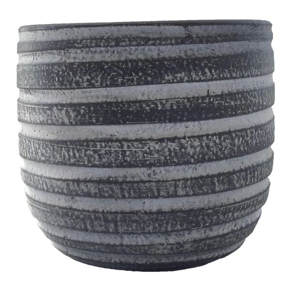 leroy merlin coprivaso per piante e fiori alba in ceramica grigio scuro h 18 cm Ø 20 cm