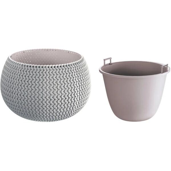 prosperplast vaso per piante e fiori splofy  in polipropilene beige h 11 cm Ø 15 cm