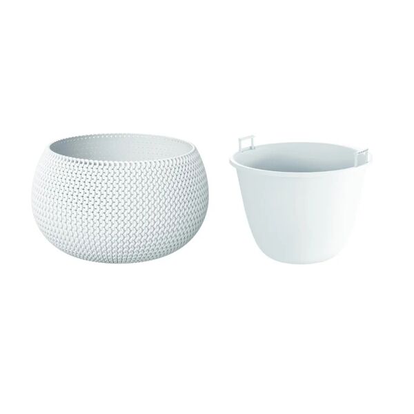 prosperplast vaso per piante e fiori splofy  in polipropilene bianco h 6 cm Ø 7 cm