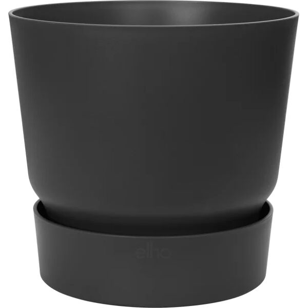 elho vaso greenville round con riserva  nero h 15.3 x Ø 16 cm