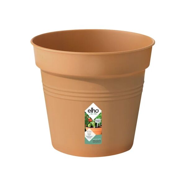 elho vaso per piante e fiori green basics growpot  in polipropilene marrone h 12 cm l 13 x p 11.8 cm