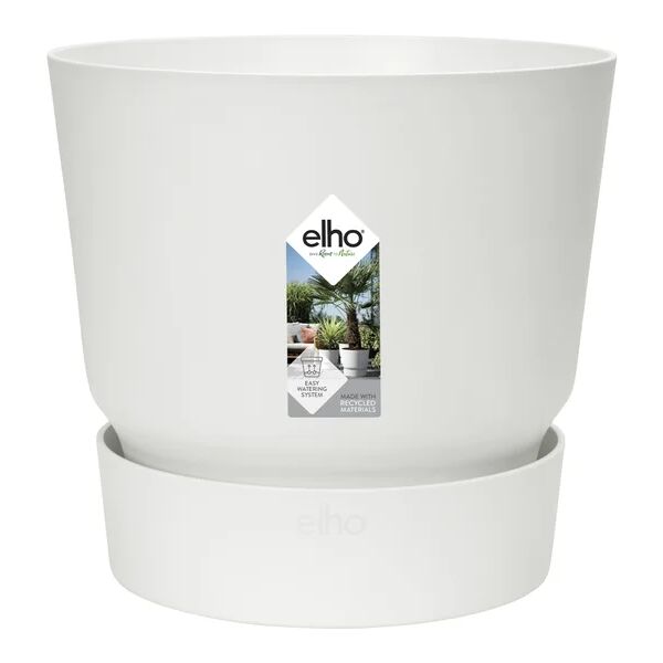 elho vaso e piattino greenville con riserva  in polipropilene bianco h 17.4 x Ø 18.3 cm