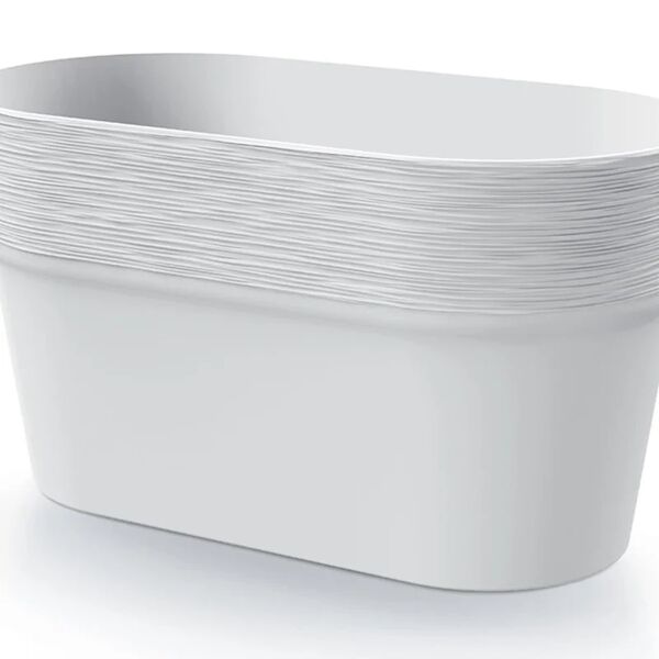 prosperplast vaso per piante e fiori furu  in polipropilene bianco h 14.8 cm l 27.5 x p 14.5 cm