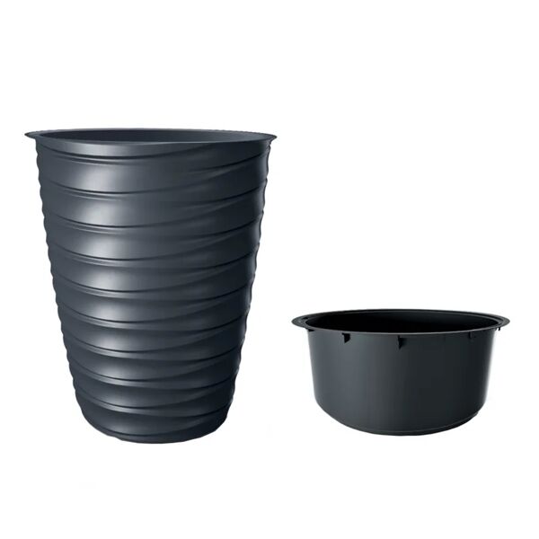 prosperplast vaso per piante e fiori freze  in polietilene antracite h 42 cm l 59 x p 39 cm