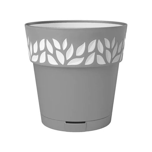 stefanplast vaso per piante e fiori opera cloe  in polipropilene grigio h 25 cm Ø 25 cm