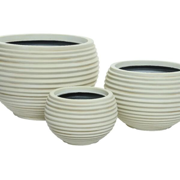 kaemingk vaso per piante e fiori set a 3  in pvc h 35 cm