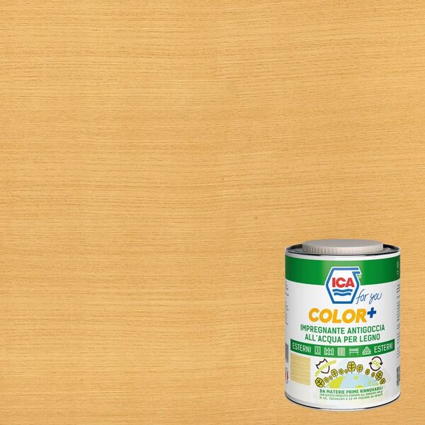 ica for you impregnante per legno da esterno a base acqua  color+ larice semi opaco 2.5 lt, 10 anni di protezione.