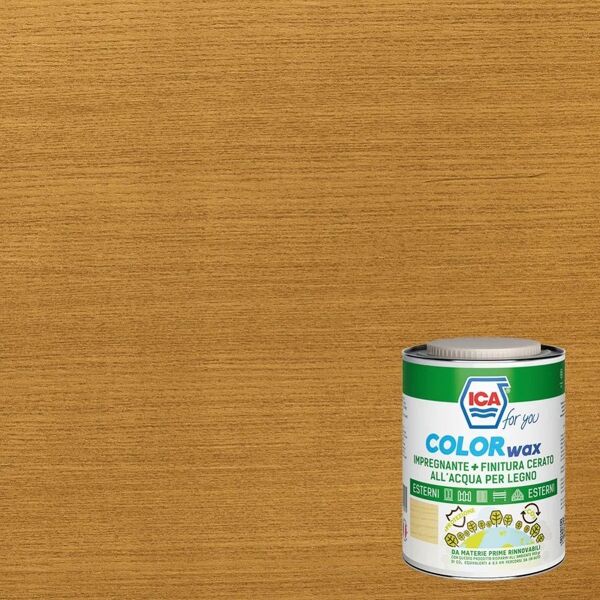 ica for you impregnante per legno da esterno a base acqua  colorwax teak semi opaco 2.5 lt, 10 anni di protezione.