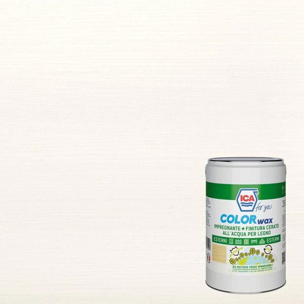 ica for you impregnante per legno da esterno a base acqua  colorwax bianco semi opaco 5 lt, 10 anni di protezione.