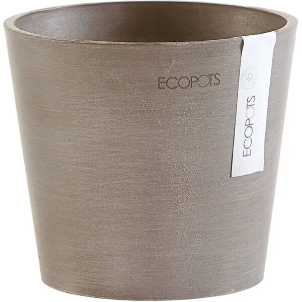 ecopots vaso per piante e fiori amsterdam  in polipropilene tortora h 9.2 cm Ø 10 cm