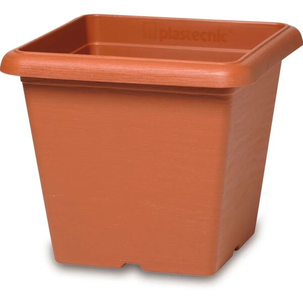 plastecnic vaso per piante e fiori quadro terrae  in polipropilene terracotta h 40.7 cm l 48 x p 48 cm