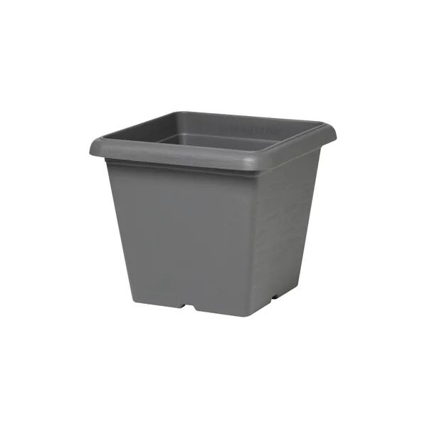 plastecnic vaso per piante e fiori quadro terrae  in polipropilene grigio h 40.7 cm l 48 x p 48 cm