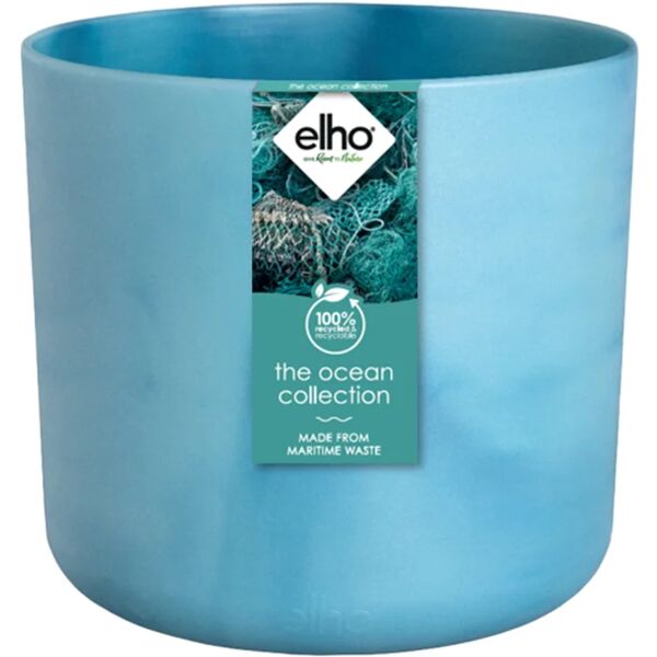 elho vaso per piante e fiori ocean  in polipropilene blu h 16.7 cm l 18.3 x p 16 cm