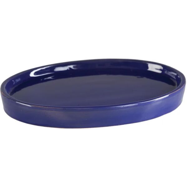 leroy merlin sottovaso per vaso da fiori bonsai in ceramica di colore blu l 11 x h 2.5 x p 17 cm