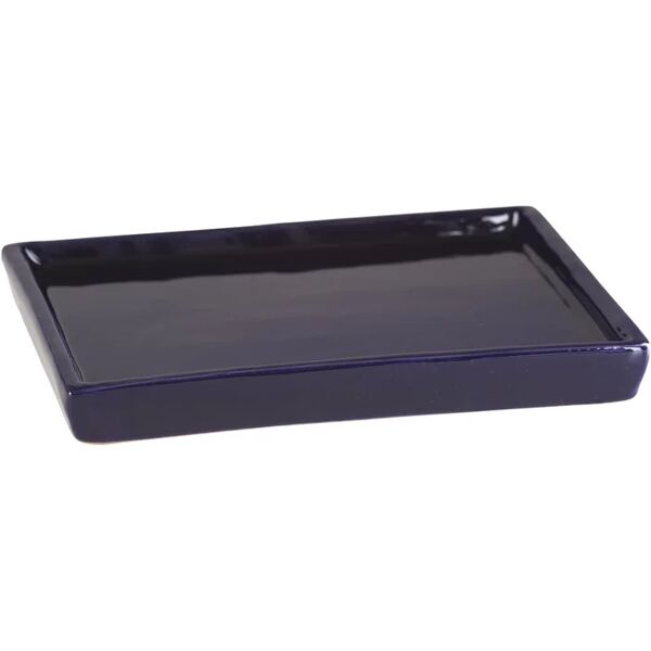 leroy merlin sottovaso per vaso da fiori bonsai in ceramica di colore blu l 22 x h 2.5 x p 31 cm