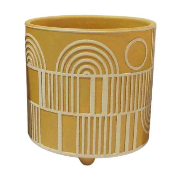 leroy merlin vaso decorativo piedini in resina giallo / dorato h 14 cm