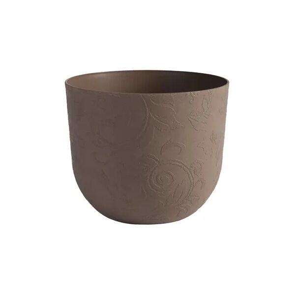 plastecnic vaso per piante e fiori tattoomood  in polipropilene beige h 32 cm l 38.6 x Ø 30 cm