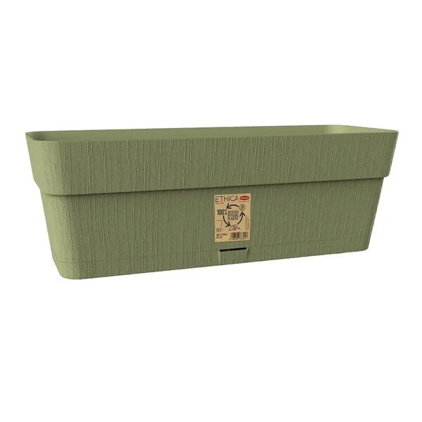 stefanplast cassetta portafiori  in polipropilene verde oliva h 17 x p 18 cm