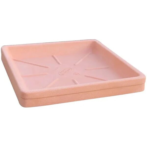 euro3plast sottovaso per vaso da fiori  neze quadro terra di siena in polietilene di colore terracotta h 4.5 cm