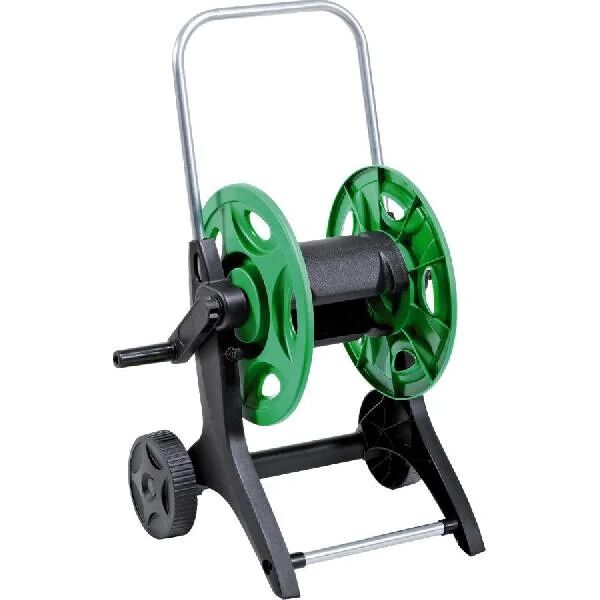 gf garden 80005725 carrello avvolgitubo con ruote capacità 50 metri di tubo da 1/2 colore nero / verde