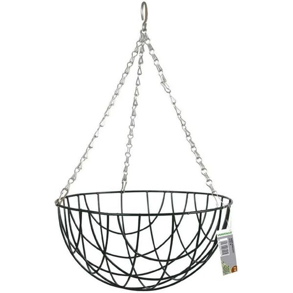 generico verdemax 5101 - basket intrecciato per piante pendenti cm 30 nero