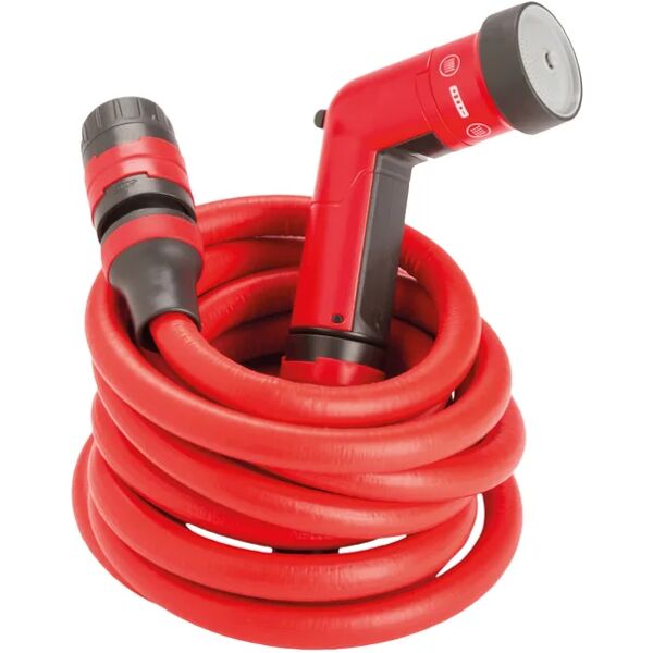 fitt yoyo go 15 m, tubo acqua da giardino estensibile per irrigazione con pistola multigetto, rosso